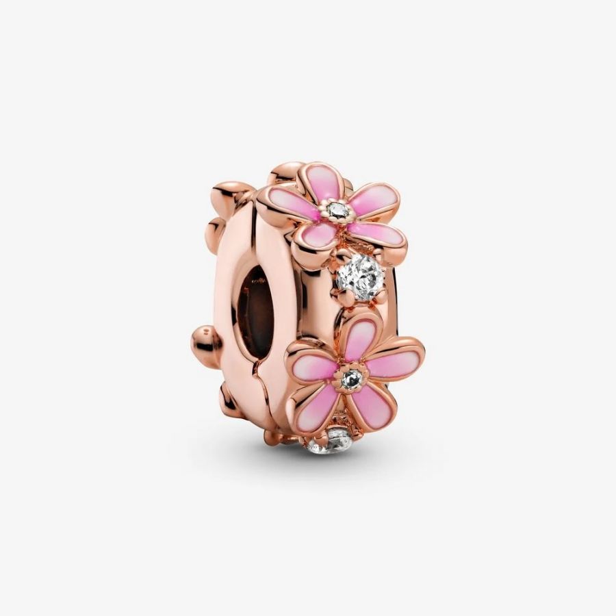 Pandora Pink Daisy Spacer Clip Charm