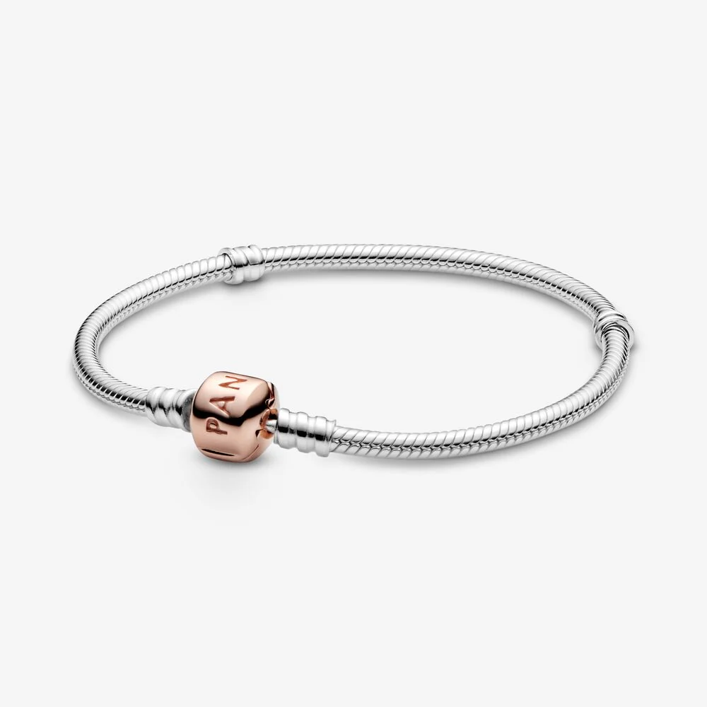 Pandora Silver with Rose Barrel Clasp Bracelet