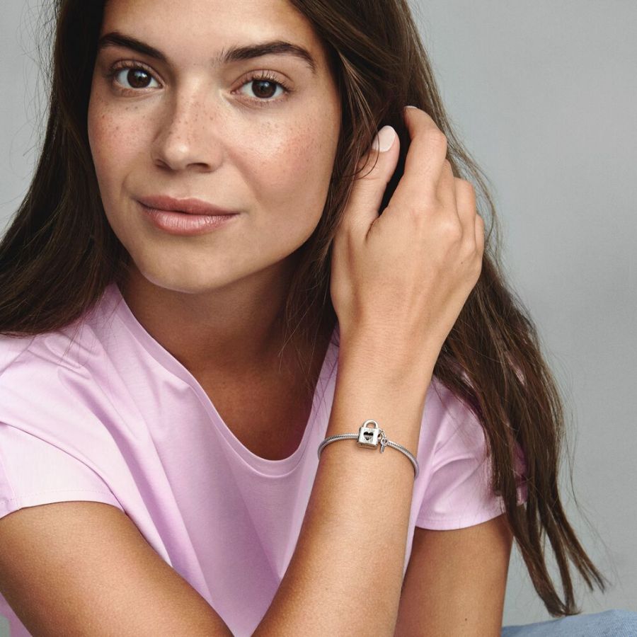 Pandora Padlock & Heart Key Charm - Image 3