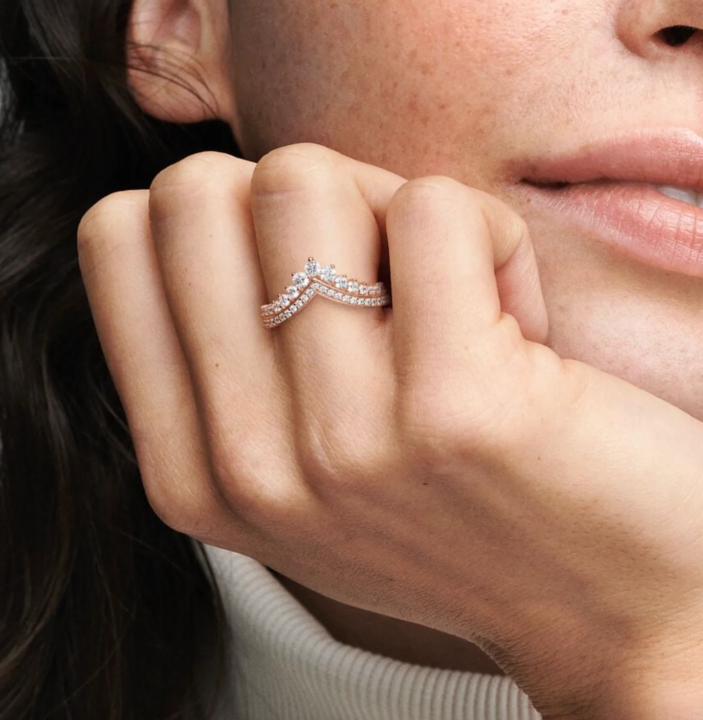 Pandora Princess Wishbone Ring - Image 3