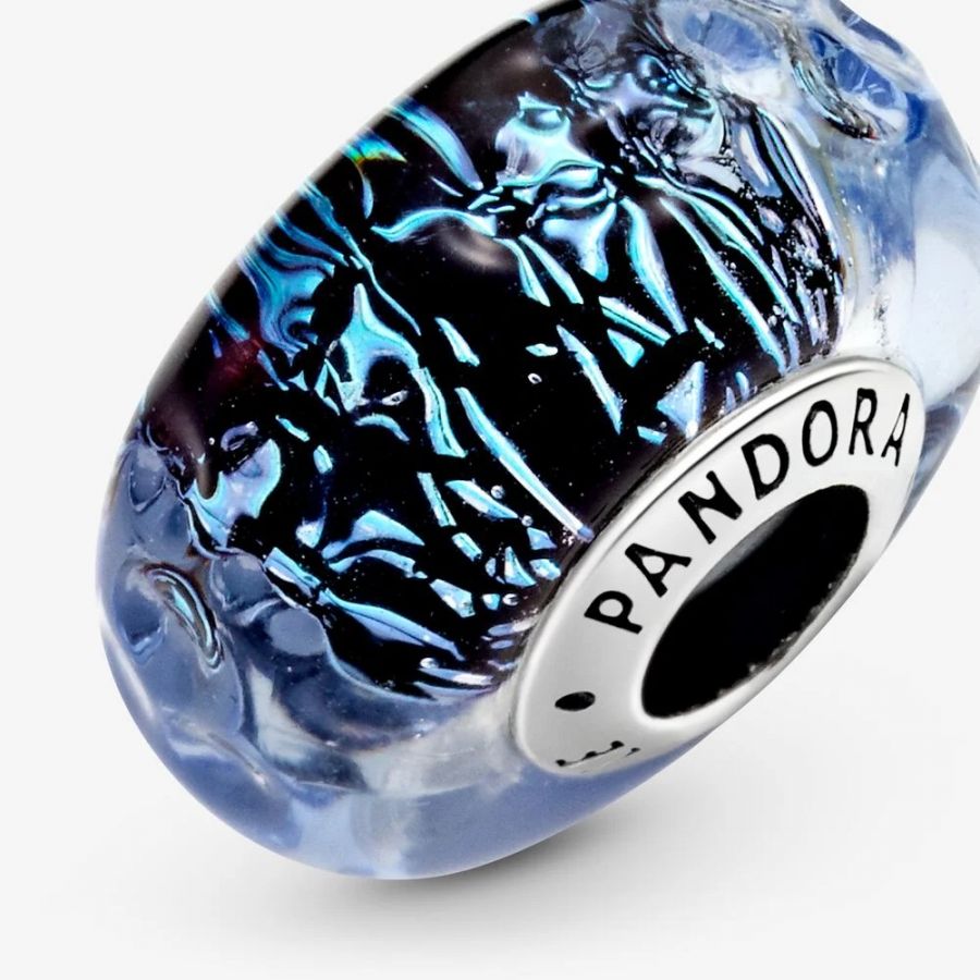 Pandora Wavy Dark Blue Murano Glass Ocean Charm - Image 4