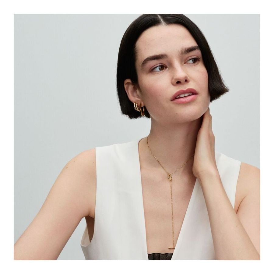 Pandora Organically Shaped Open Hoop Earrings - Image 4