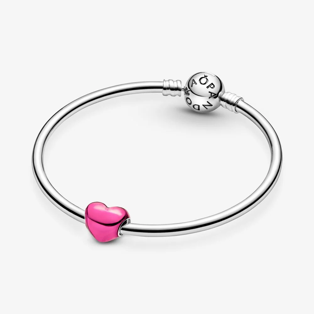 Pandora Metallic Pink Heart Charm - Image 3