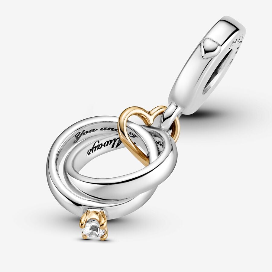 Pandora Two-tone Wedding Rings Dangle Charm - Image 3