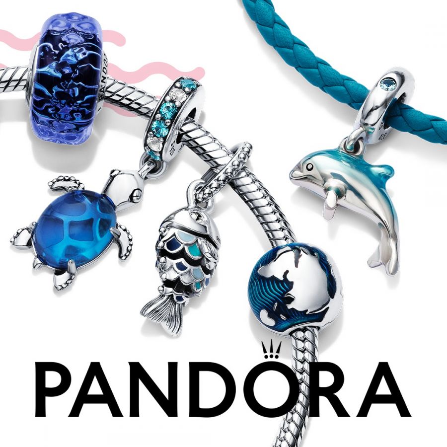 Pandora Wavy Dark Blue Murano Glass Ocean Charm - Image 6