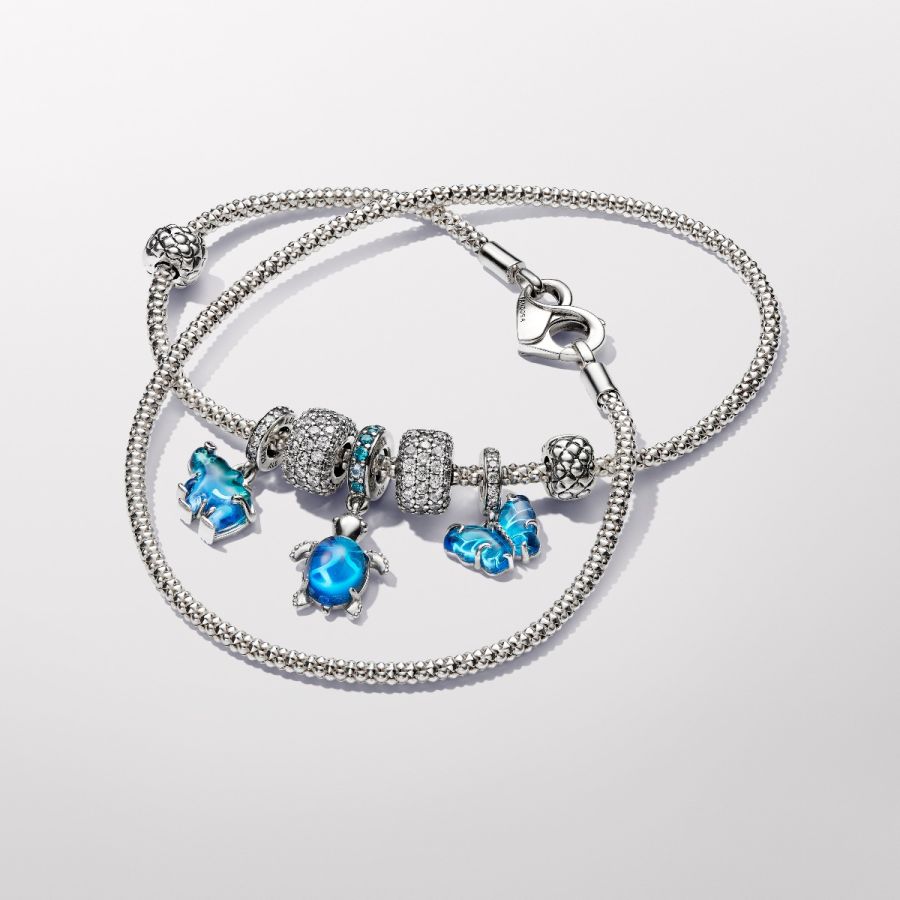 Pandora Blue Murano Glass Elephant Dangle Charm - Image 5