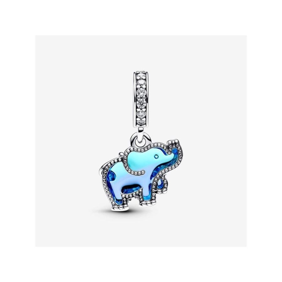 Pandora Blue Murano Glass Elephant Dangle Charm - Image 3