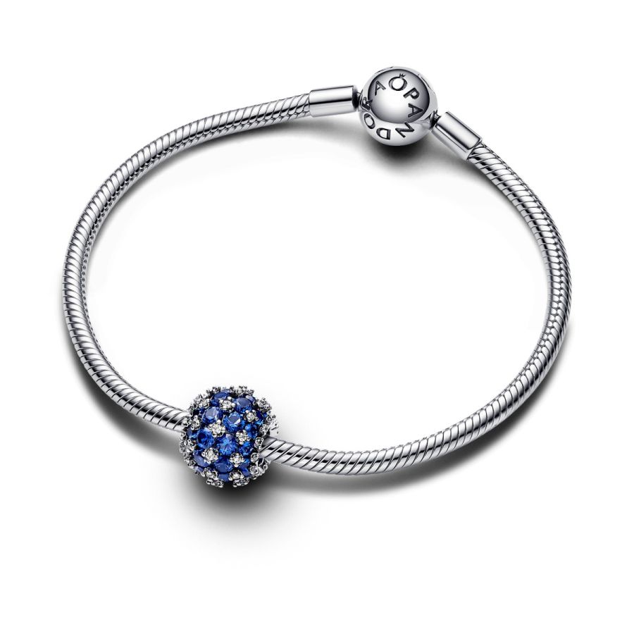 Pandora Sparkling Pavé Round Blue Charm - Image 5