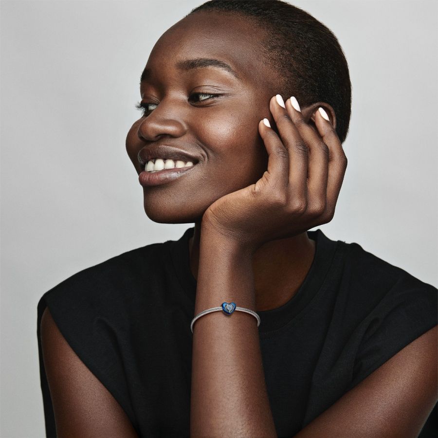 Pandora Blue Spinnable Heart Charm - Image 3