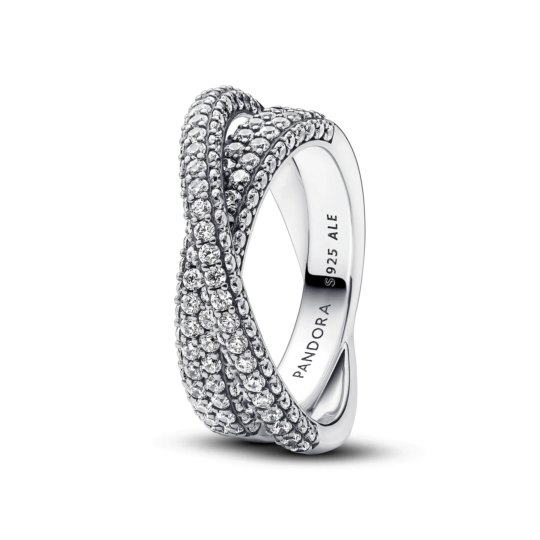 Pandora Pavé Crossover Dual Band Ring