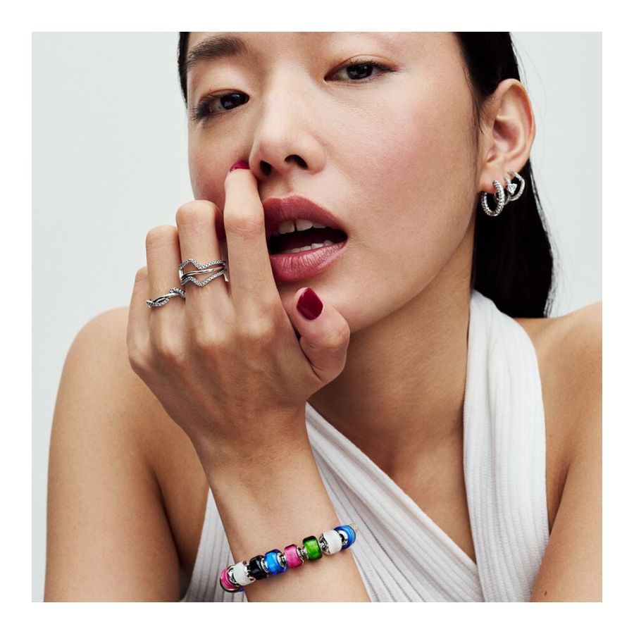 Pandora Sparkling Heart Hoop Earrings - Image 3