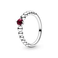 Pandora Dark Red Beaded Crystal Ring