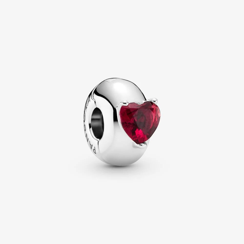 Pandora Red Heart Solitaire Clip