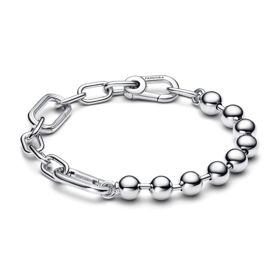 Pandora Metal Bead & Link Chain Bracelet
