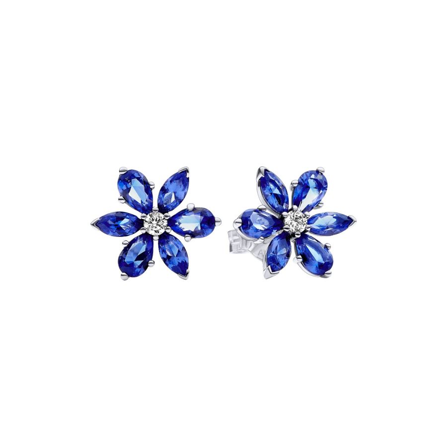 Pandora Sparkling Blue Herbarium Cluster Stud Earrings