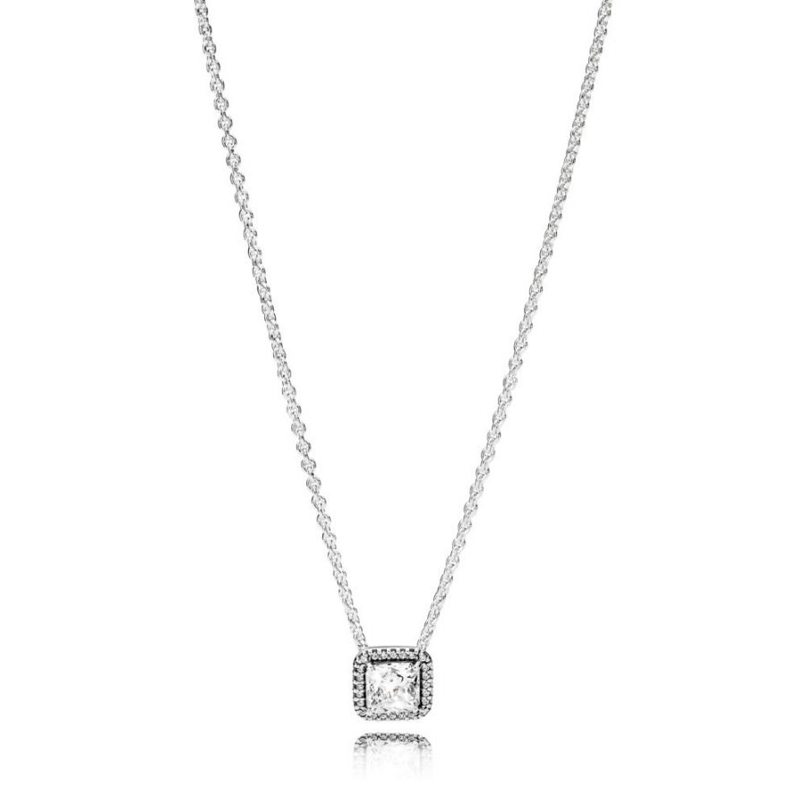 Pandora Square Sparkle Halo Necklace