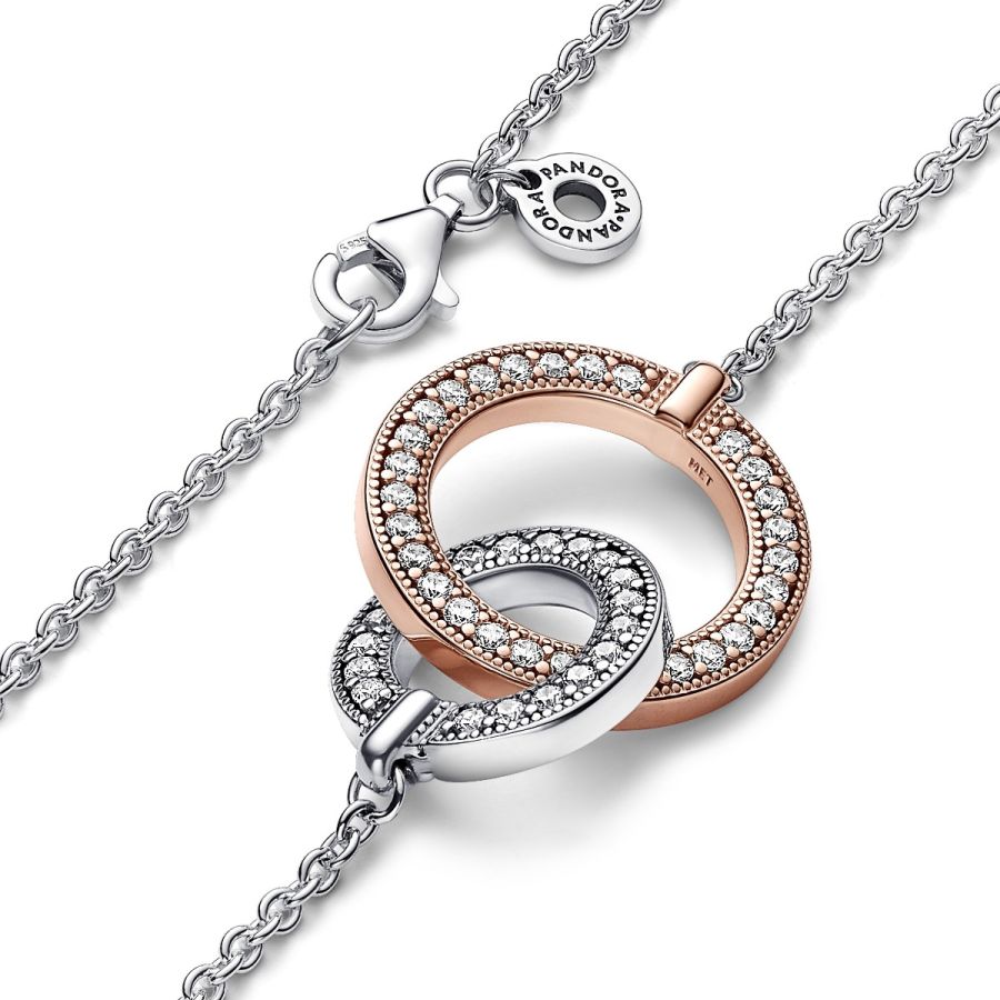 Pandora Two tone Intertwined Circles Necklace - Image 5