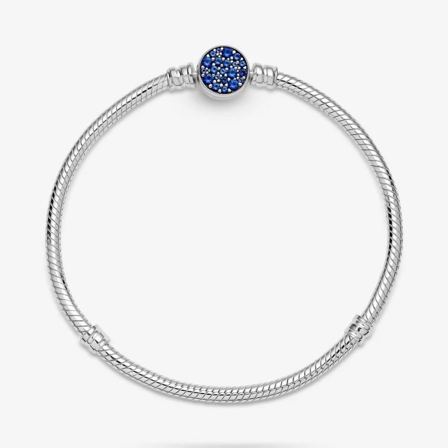 Pandora Sparkling Blue Snake Chain Bracelet - Image 5
