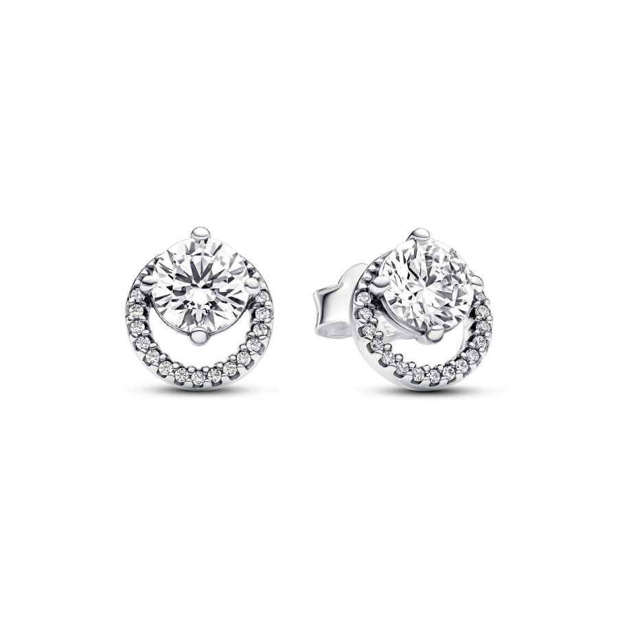 Pandora Sparkling Round Halo Stud Earrings
