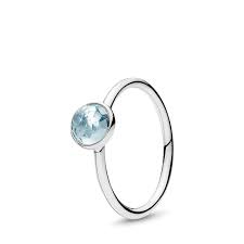 Pandora March Droplet Aqua Ring