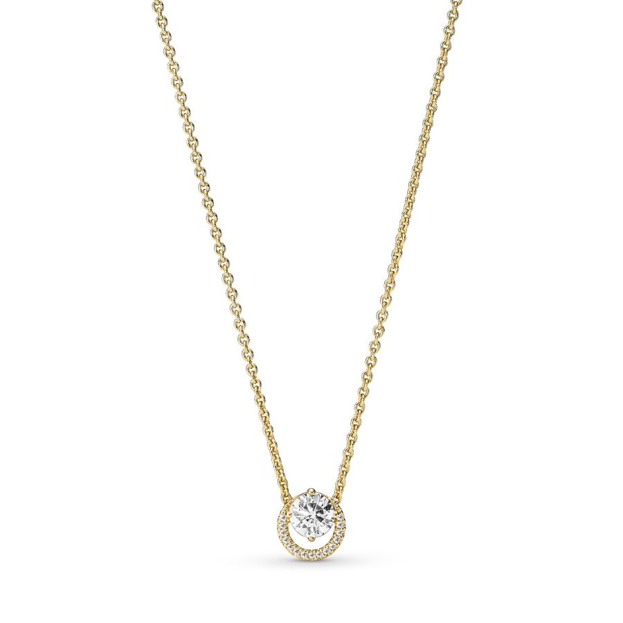 Pandora Sparkling Round Halo Pendant Collier Necklace